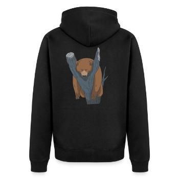 Sleeping Bear Gift Idea - Unisex Premium Organic Zip Hoodie - black - Back - Nico (187cm)