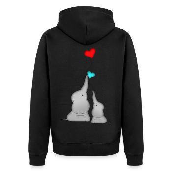 Elephant heart balloon baby birthday - Unisex Premium Organic Zip Hoodie - black - Back - Nico (187cm)