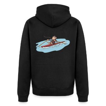 Une idée cadeau rameur singe - Veste à capuche bio Premium Unisexe - noir - Dos - Nico (187cm)