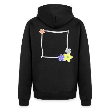 Modèle de cadre photo fleurs décoration cadre - Veste à capuche bio Premium Unisexe - noir - Dos - Nico (187cm)