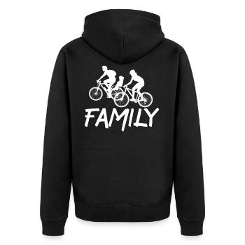 Family Fahrrad fahren Fahrradfamilie Drahtesel - Unisex Premium Bio Zip Hoodie - Schwarz - Hinten - Nico (187cm)