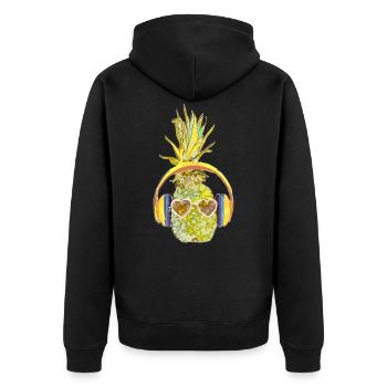 Ananas ananas lunettes de soleil drôles été - Veste à capuche bio Premium Unisexe - noir - Dos - Nico (187cm)