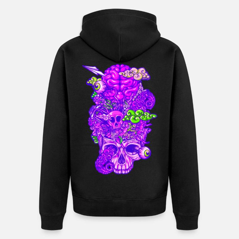 Brain Doodle Strong - Unisex Premium Bio Zip Hoodie - Schwarz