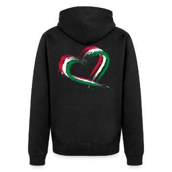 Heart brush flag of the Maldives flag holiday - Unisex Premium Organic Zip Hoodie - black - Back - Nico (187cm)