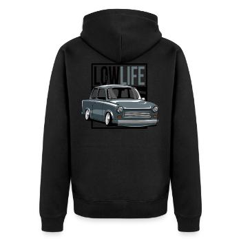  Basse Vie - Veste à capuche bio Premium Unisexe - noir - Dos - Nico (187cm)