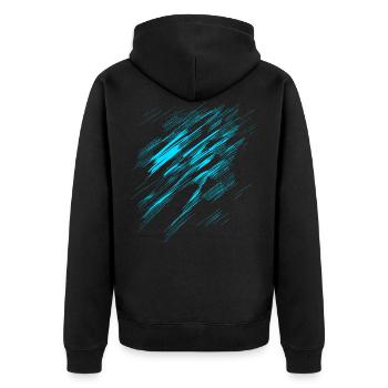 horror zeichnung - abstrakt - Unisex Premium Bio Zip Hoodie - Schwarz - Hinten - Nico (187cm)