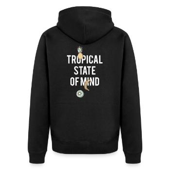 Conception tropicale de l'état d'esprit - Veste à capuche bio Premium Unisexe - noir - Dos - Nico (187cm)