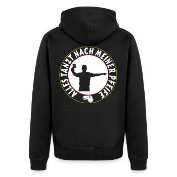 Schiedsrichter Karte rot gelb Beruf Hobby Fussball - Unisex Premium Bio Zip Hoodie - Schwarz - Hinten - Nico (187cm)