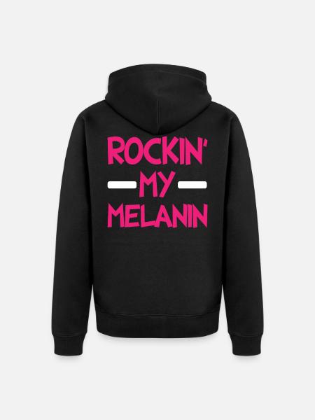 Rockin mein Melanin - Unisex Premium Bio Zip Hoodie - Schwarz