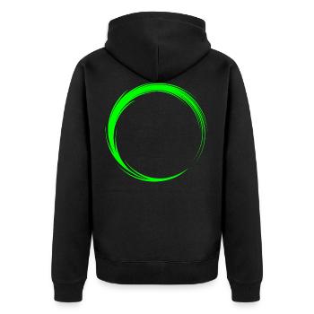 Kreis Symbol Form - Unisex Premium Bio Zip Hoodie - Schwarz - Hinten - Nico (187cm)