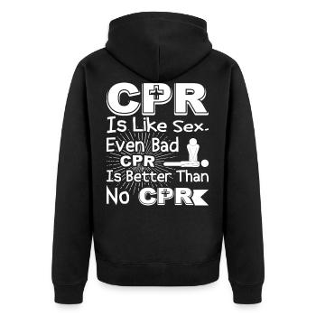 La RCP est comme le sexe Même une mauvaise RCP vaut mieux que pas de CPR - Veste à capuche bio Premium Unisexe - noir - Dos - Nico (187cm)