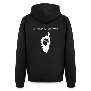 Corsica flag island coordinates flag - Unisex Premium Organic Zip Hoodie - black - Back - Nico (187cm)