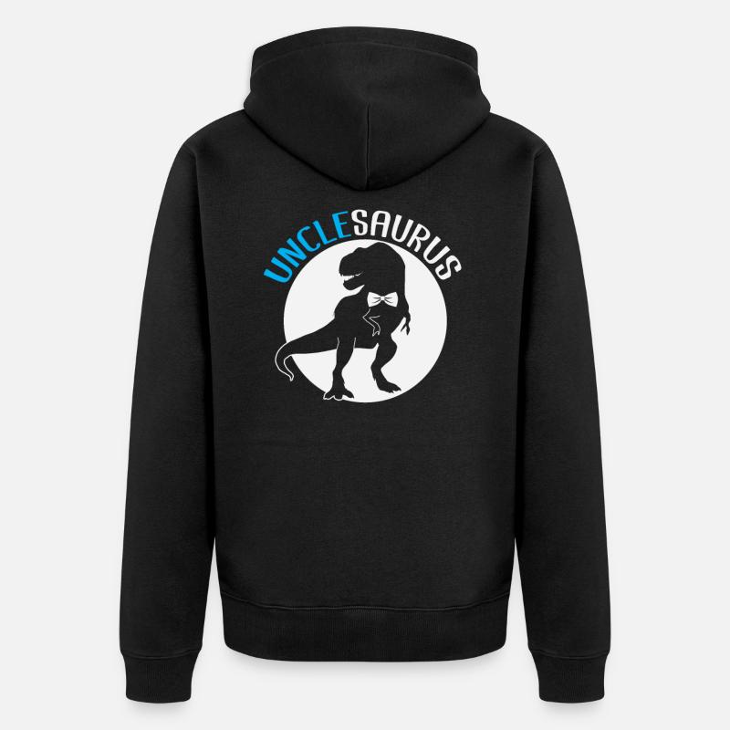 Unclesaurus - Unisex Premium Bio Zip Hoodie - Schwarz