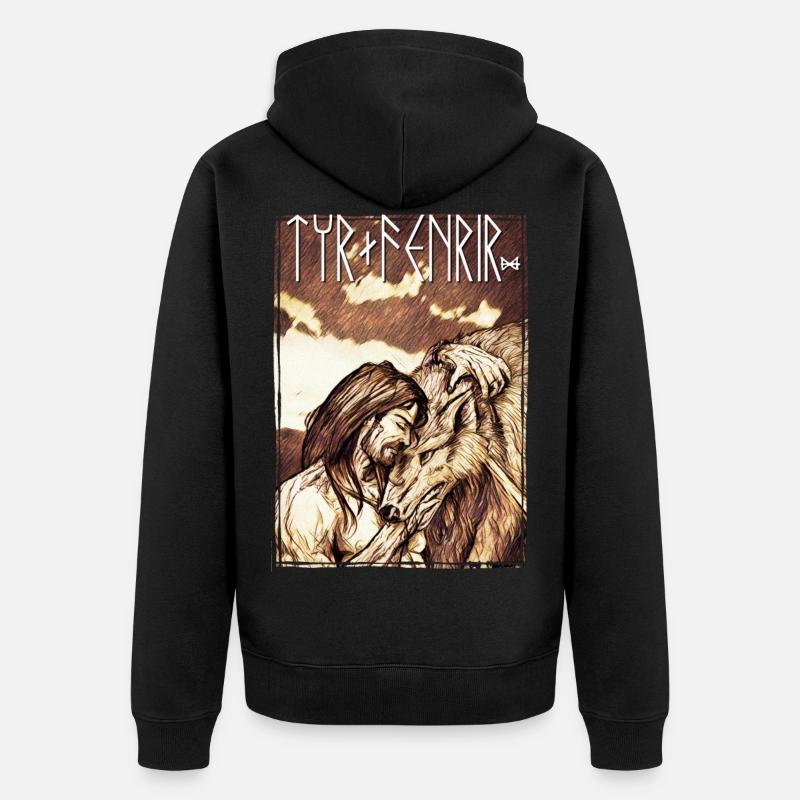 Tyr + Fenrir - Veste à capuche bio Premium Unisexe - noir