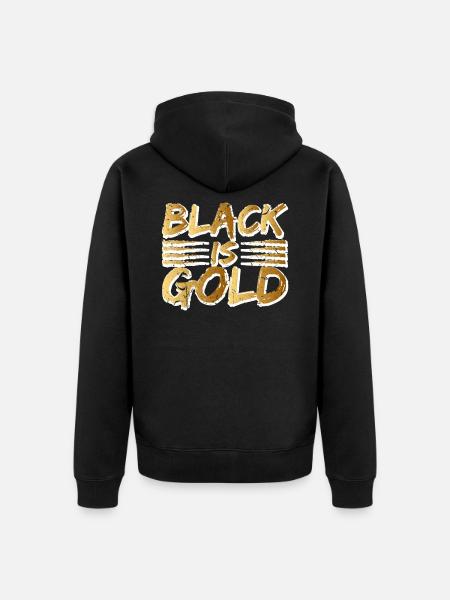 Black Is Gold - Unisex Premium Organic Zip Hoodie - black
