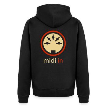 Midi In 5-pin DIN Audio Synthesizer Vintage Stereo - Veste à capuche bio Premium Unisexe - noir - Dos - Nico (187cm)