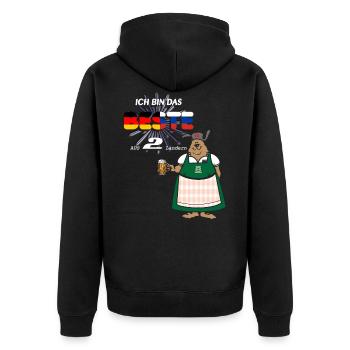 Russland Deutschland Russe Beste zwei Länder - Unisex Premium Bio Zip Hoodie - Schwarz - Hinten - Nico (187cm)