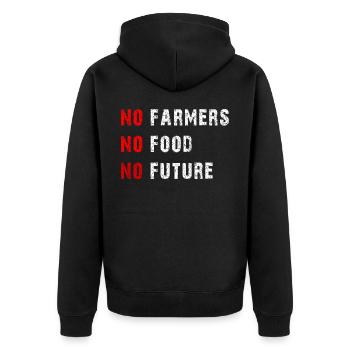 Aucun agriculteur Aucun aliment Aucun futur agriculteur Agriculteur - Veste à capuche bio Premium Unisexe - noir - Dos - Nico (187cm)