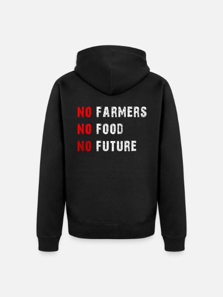 No Farmers No Food No Future Farmer Farmer - Unisex Premium Organic Zip Hoodie - black