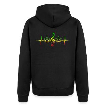 Heartbeat Reggae Ganja Jamaïque Rasta Weed Tea - Veste à capuche bio Premium Unisexe - noir - Dos - Nico (187cm)