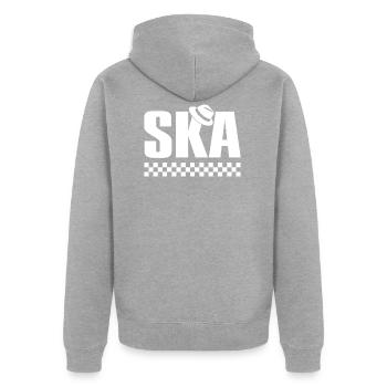 Ska Music Reggae Tea - Veste à capuche bio Premium Unisexe - gris chiné - Dos - Nico (187cm)