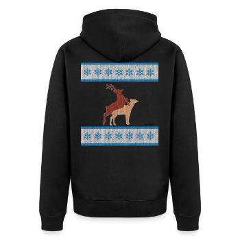 UGLY CHRISTMAS SWEATER Fucked Deer© - Veste à capuche bio Premium Unisexe - noir - Dos - Nico (187cm)