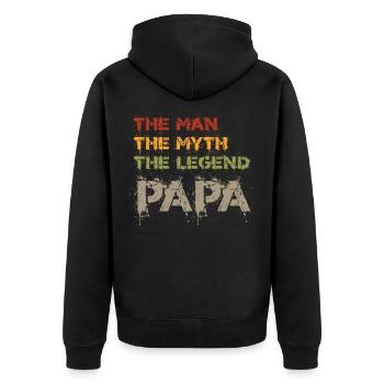L'homme le mythe le cadeau de fête des pères papa légende - Veste à capuche bio Premium Unisexe - noir - Dos - Nico (187cm)