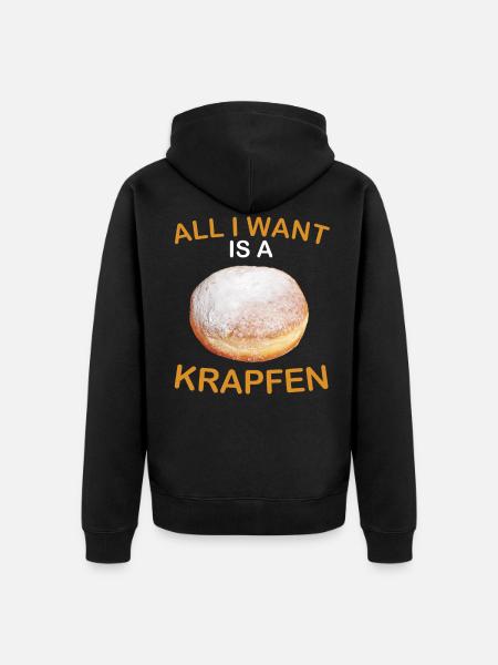 Krapfen Fan - Unisex Premium Bio Zip Hoodie - Schwarz
