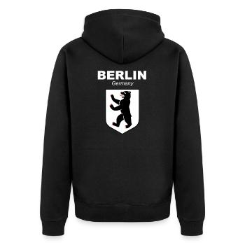 Berlin - Veste à capuche bio Premium Unisexe - noir - Dos - Nico (187cm)