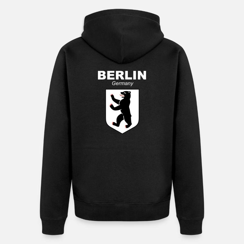 Berlin - Unisex Premium Bio Zip Hoodie - Schwarz