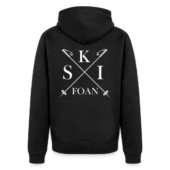 Skifoan Skifahrer Skisport Skiurlaub - Unisex Premium Bio Zip Hoodie - Schwarz - Hinten - Nico (187cm)