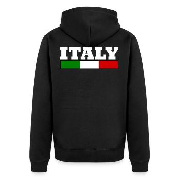 Italien flagge - Unisex Premium Bio Zip Hoodie - Schwarz - Hinten - Nico (187cm)