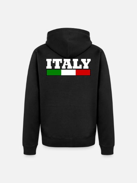 Italy flag - Unisex Premium Organic Zip Hoodie - black
