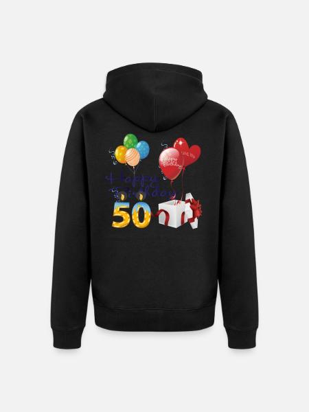 50th Birthday - Unisex Premium Organic Zip Hoodie - black