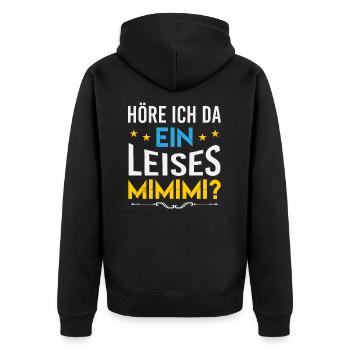 Mimimi - Unisex Premium Bio Zip Hoodie - Schwarz - Hinten - Nico (187cm)