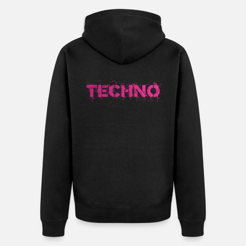 Techno Fan Techno Musique - Veste à capuche bio Premium Unisexe - noir
