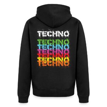 Techno Techno Techno Freak Techno Musique - Veste à capuche bio Premium Unisexe - noir - Dos - Nico (187cm)