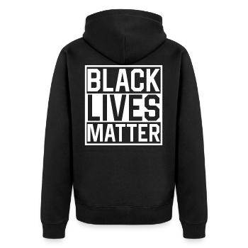 Chemise Black Lives Matter BLM - Veste à capuche bio Premium Unisexe - noir - Dos - Nico (187cm)