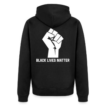 Black Lives Matter Black People Matters - Veste à capuche bio Premium Unisexe - noir - Dos - Nico (187cm)