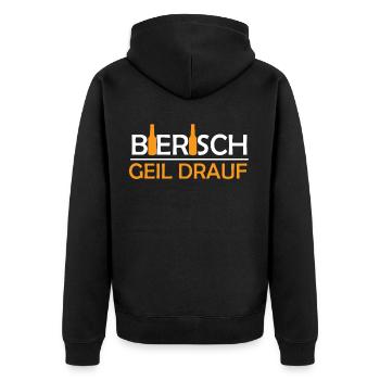 Bier Wortspiel Lustiger Bier Spruch - Unisex Premium Bio Zip Hoodie - Schwarz - Hinten - Nico (187cm)