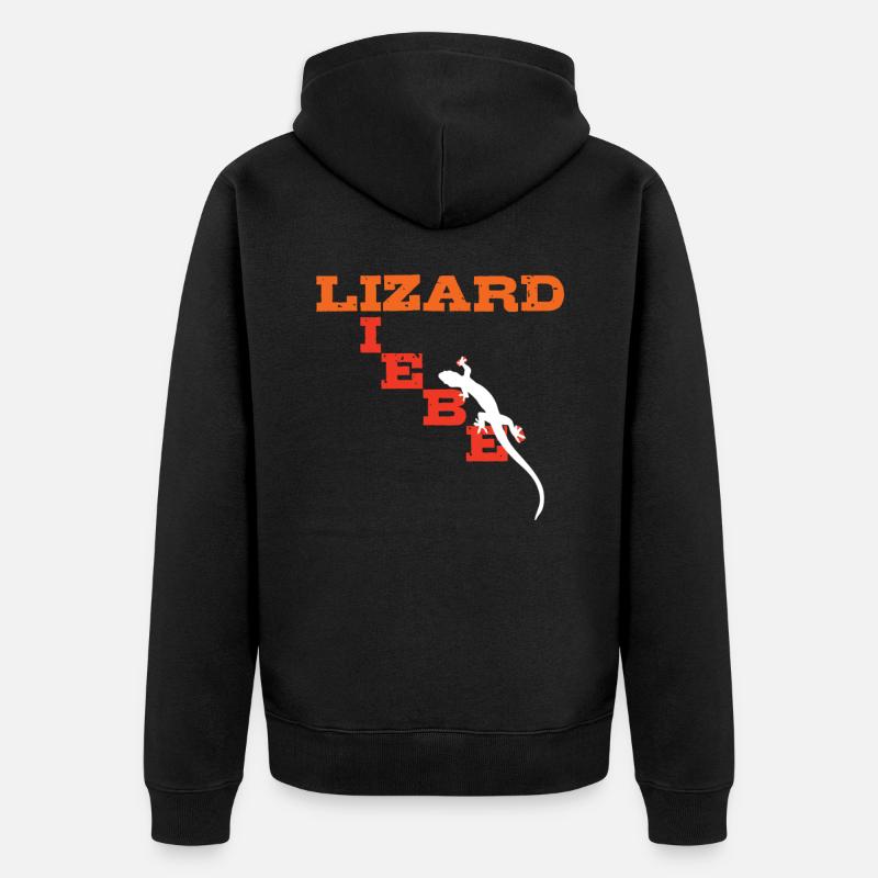 Lizard Liebe - Unisex Premium Bio Zip Hoodie - Schwarz