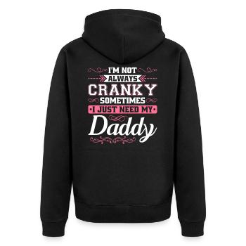 Chemise fille papa - Veste à capuche bio Premium Unisexe - noir - Dos - Nico (187cm)