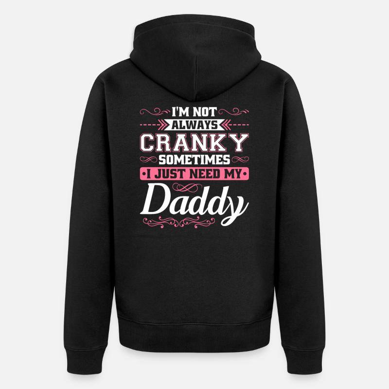 Papas Mädchenhemd - Unisex Premium Bio Zip Hoodie - Schwarz