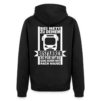 Bus driver nice home - Unisex Premium Organic Zip Hoodie - black - Back - Nico (187cm)