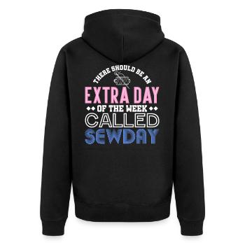Un jour supplémentaire appelé Sewday - Veste à capuche bio Premium Unisexe - noir - Dos - Nico (187cm)