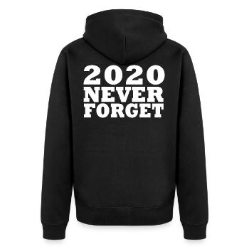 2020 - Unisex Premium Organic Zip Hoodie - black - Back - Nico (187cm)