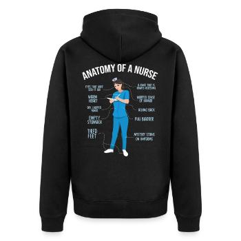 Anatomie d'une infirmière - Veste à capuche bio Premium Unisexe - noir - Dos - Nico (187cm)