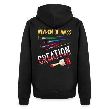 Weapons Of Mass Creation Funny Art Supply Artist P - Unisex Premium Organic Zip Hoodie - black - Back - Nico (187cm)
