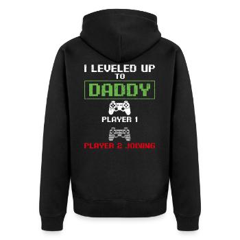 Je suis monté au niveau de Papa New Dad Gamer Funny Husband - Veste à capuche bio Premium Unisexe - noir - Dos - Nico (187cm)