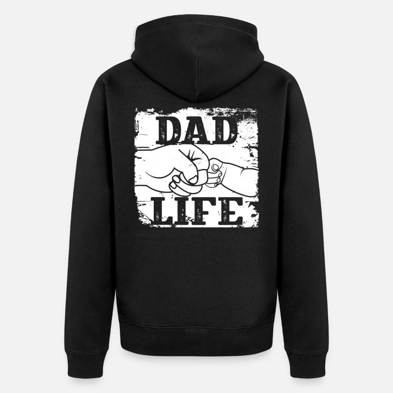 Papa Leben - Unisex Premium Bio Zip Hoodie - Schwarz